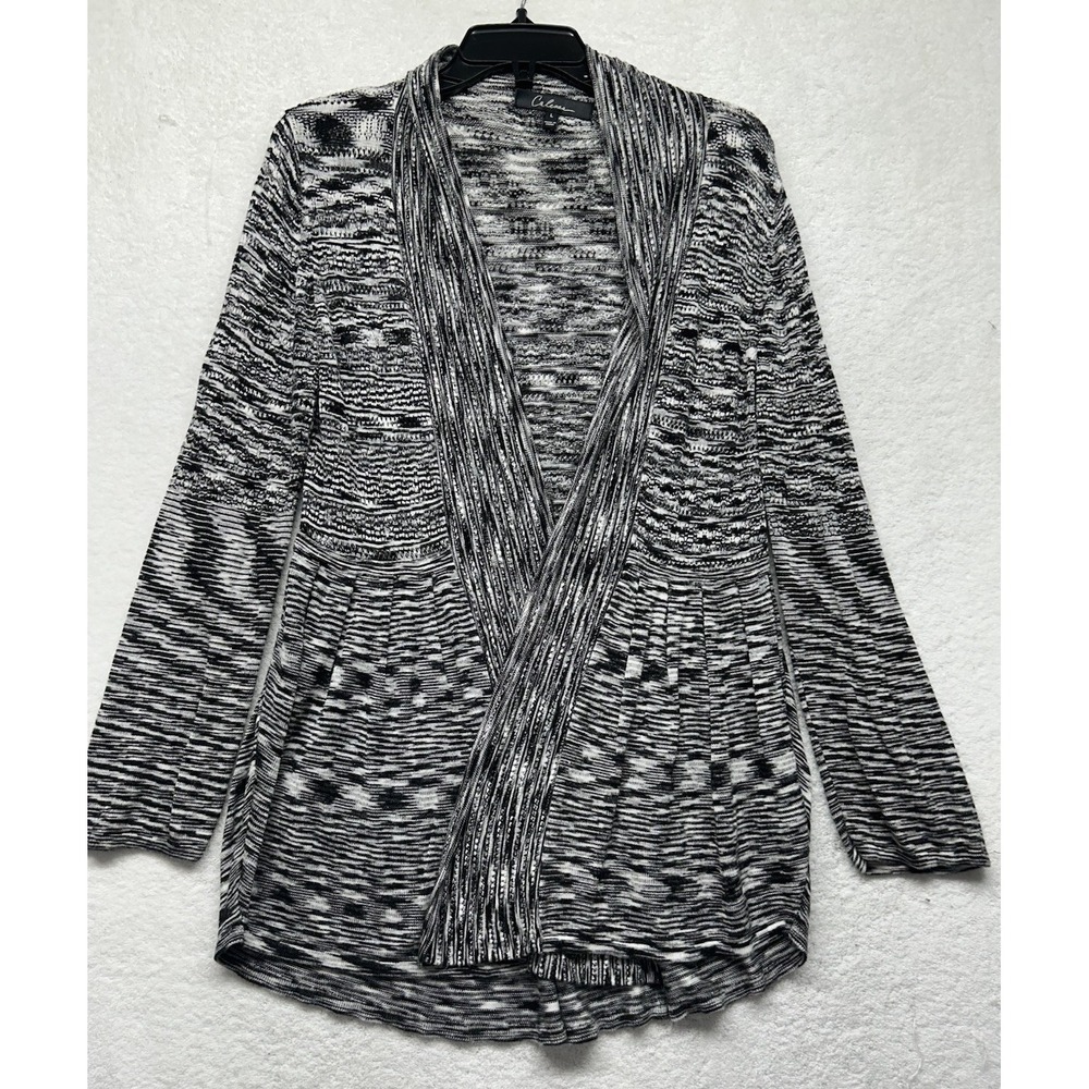 Calessa Womens Size L Gray Long Sleeve Cardigan Blouse Top (L3)